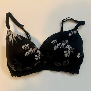 Auden Black Floral Women's Bra